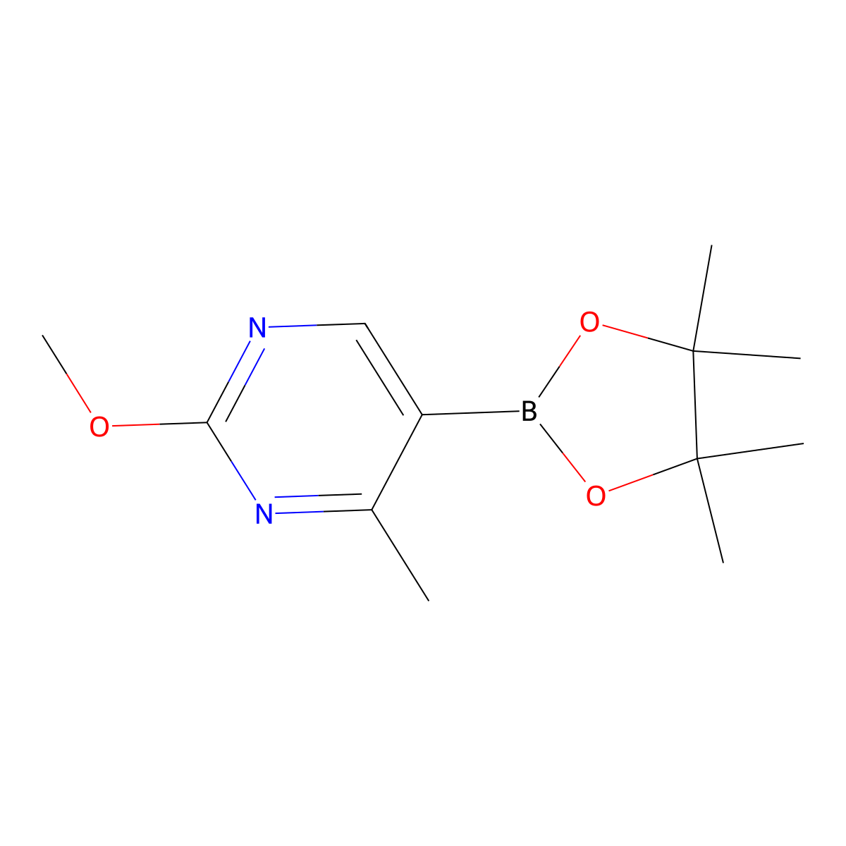 2-Methoxy-4-methyl-5-(4,4,5,5-tetramethyl-1,3,2-dioxaborolan-2-yl)pyrimidine molecular structure, CAS 2369772-10-9