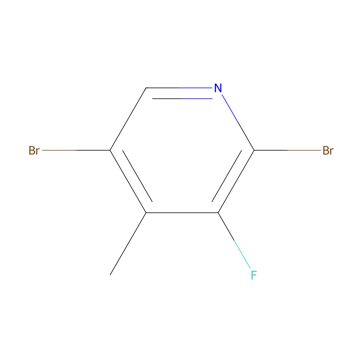 2,5-Dibromo-3-fluoro-4-methylpyridine molecular structure, CAS 2369772-25-6