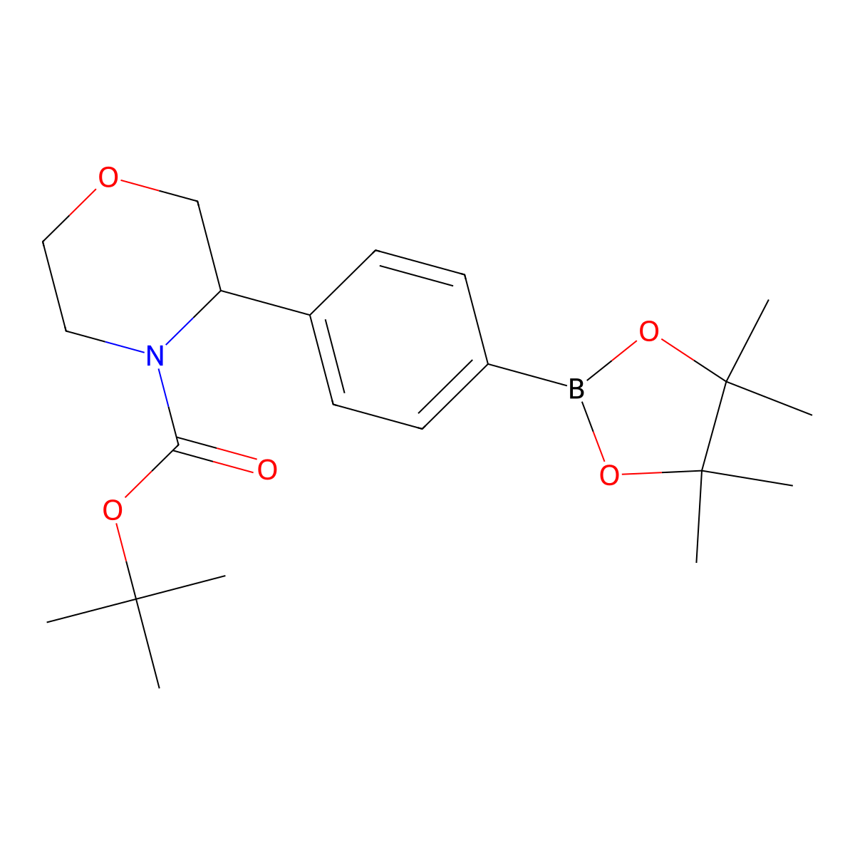 tert-Butyl 3-(4-(4,4,5,5-tetramethyl-1,3,2-dioxaborolan-2-yl)phenyl)morpholine-4-carboxylate molecular structure, CAS 2369772-30-3