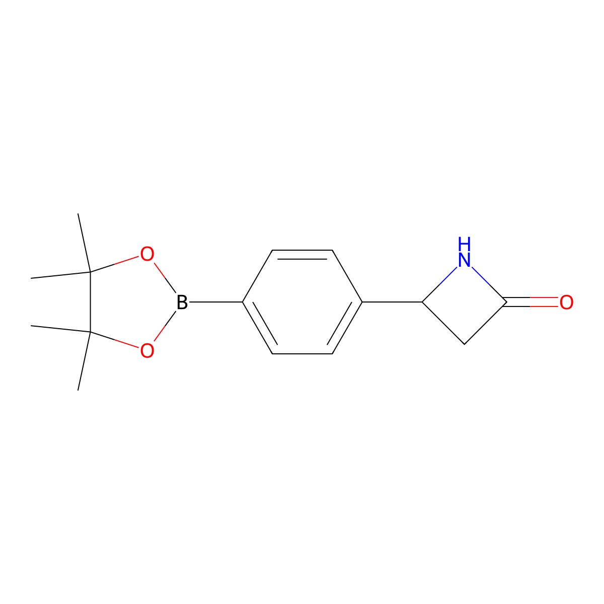 4-[4-(4,4,5,5-Tetramethyl-1,3,2-dioxaborolan-2-yl)phenyl]azetidin-2-one molecular structure, CAS 2369772-35-8