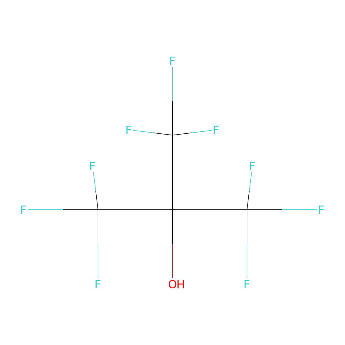 Perfluoro-tert-butyl alcohol molecular structure, CAS 237-82-1