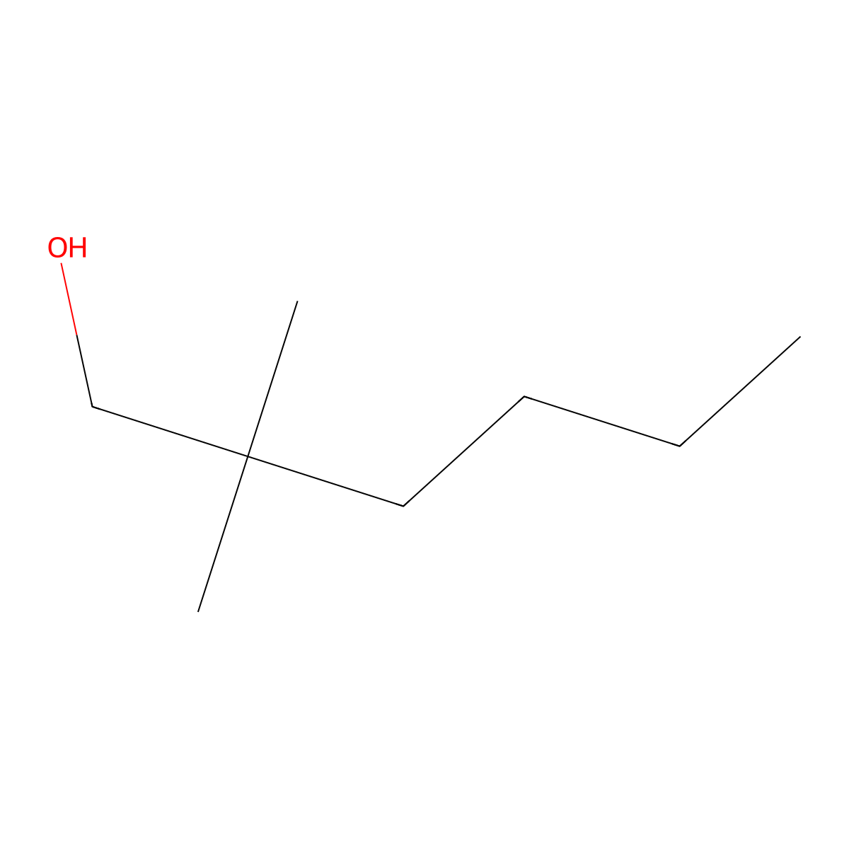 2,2-Dimethyl-1-hexanol molecular structure, CAS 2370-13-0