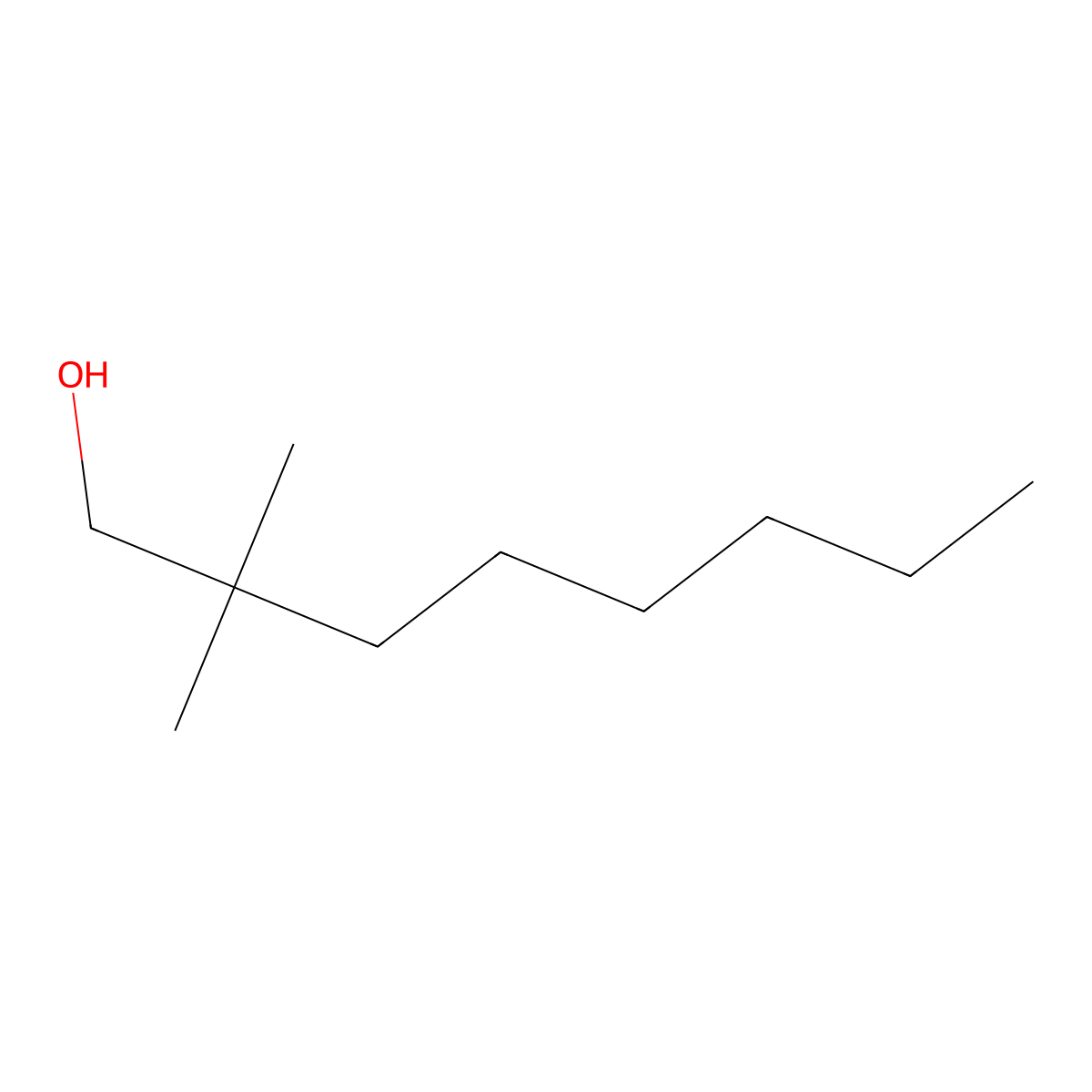 2,2-Dimethyl-1-octanol molecular structure, CAS 2370-14-1