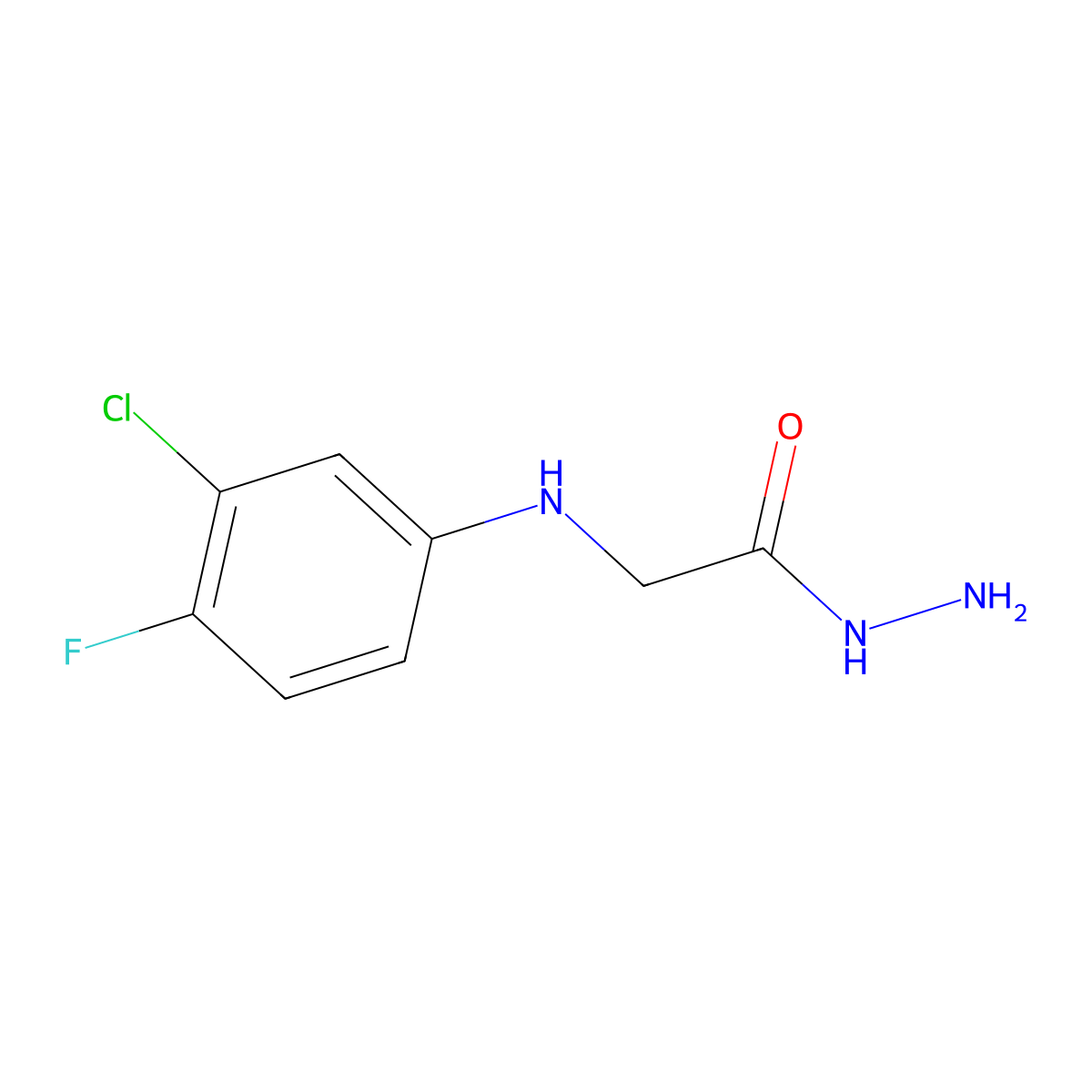 2-(3-Chloro-4-fluoroanilino)acetohydrazide molecular structure, CAS 2370-44-7