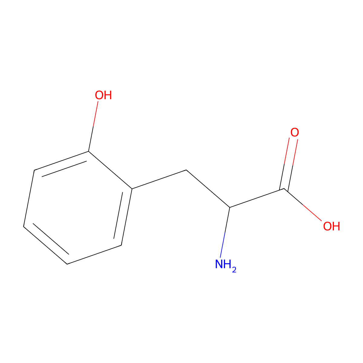 2-Hydroxyphenylalanine molecular structure, CAS 2370-61-8