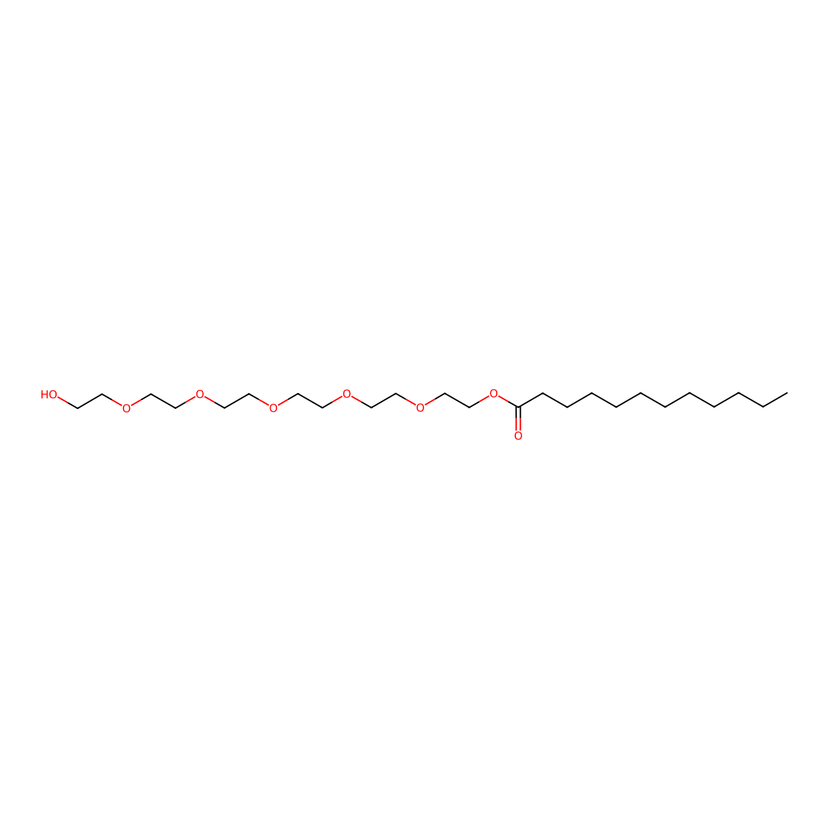 17-Hydroxy-3,6,9,12,15-pentaoxaheptadec-1-yl dodecanoate molecular structure, CAS 2370-64-1