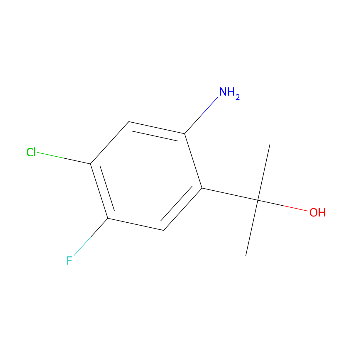 2-(2-Amino-4-chloro-5-fluorophenyl)propan-2-ol molecular structure, CAS 2370014-05-2