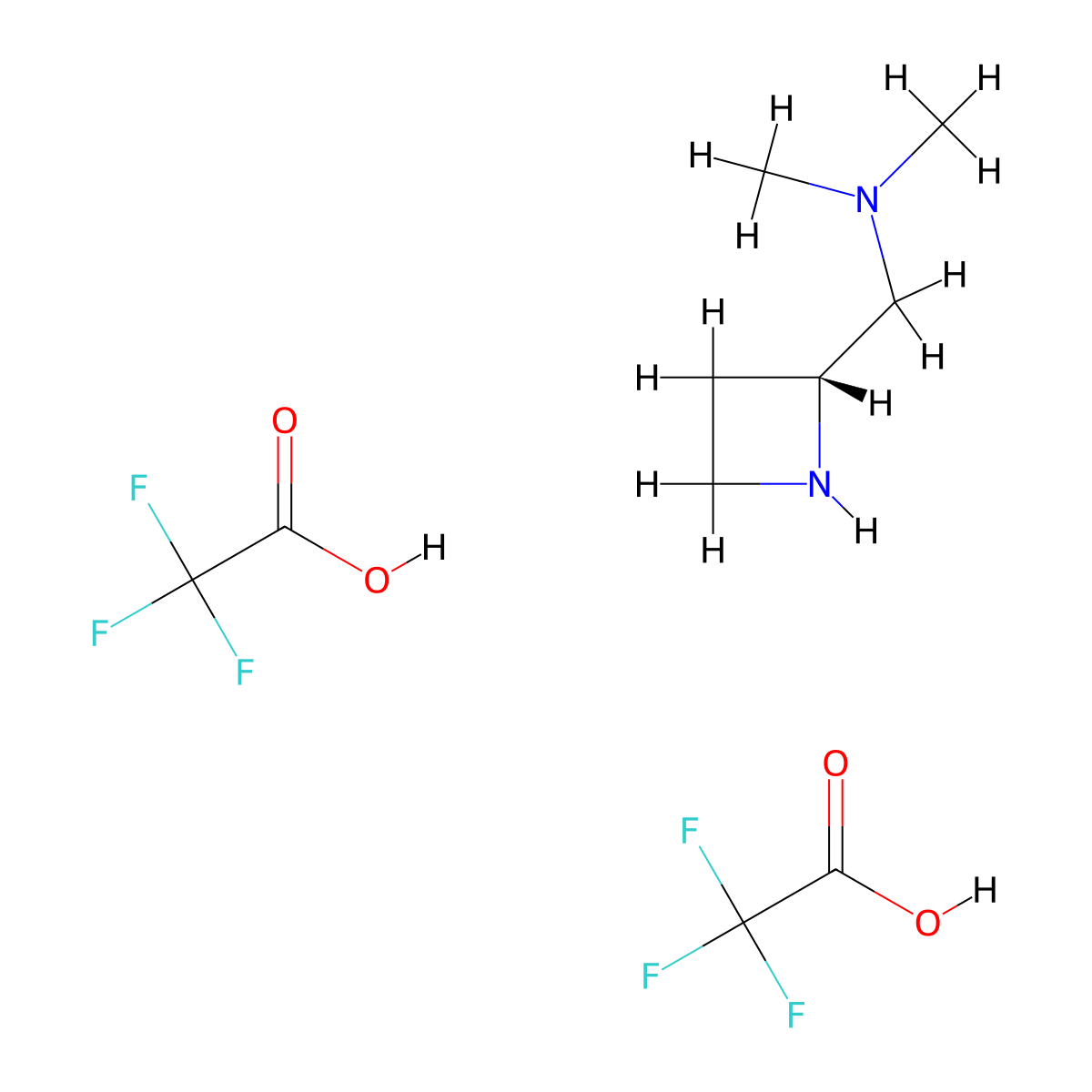 1-[(2R)-azetidin-2-yl]-N,N-dimethyl-methanamine;2,2,2-trifluoroacetic acid molecular structure, CAS 2370018-58-7