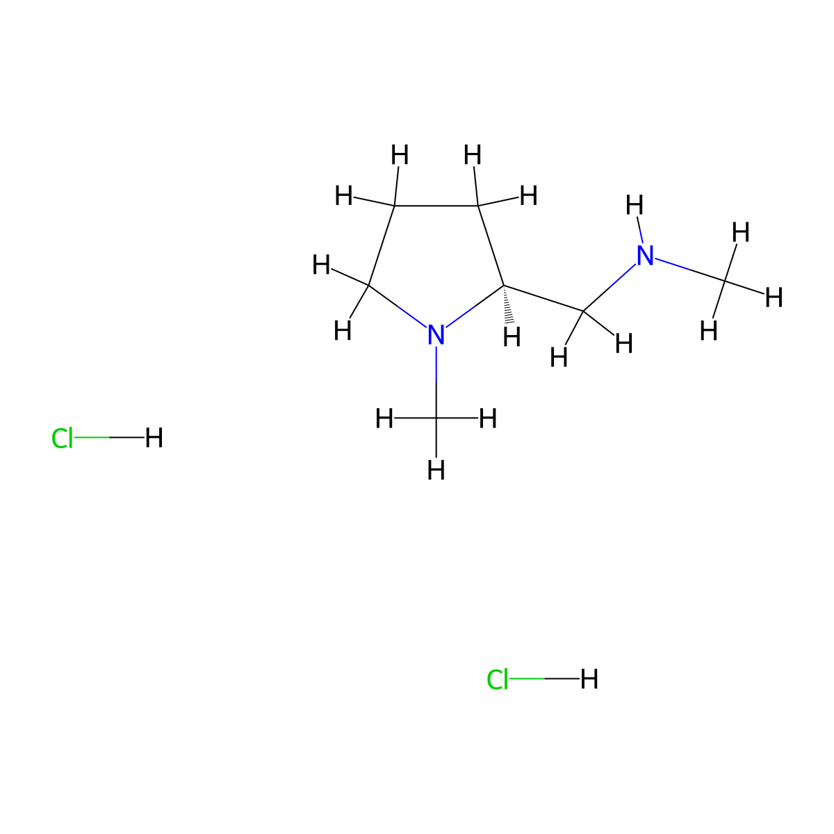 methyl((((2S)-1-methylpyrrolidin-2-yl)methyl))amine dihydrochloride molecular structure, CAS 2370018-89-4