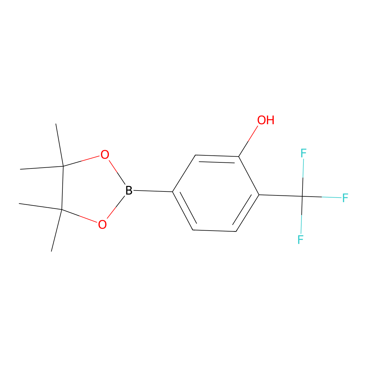 5-(4,4,5,5-Tetramethyl-1,3,2-dioxaborolan-2-YL)-2-(trifluoromethyl)phenol molecular structure, CAS 2370026-70-1