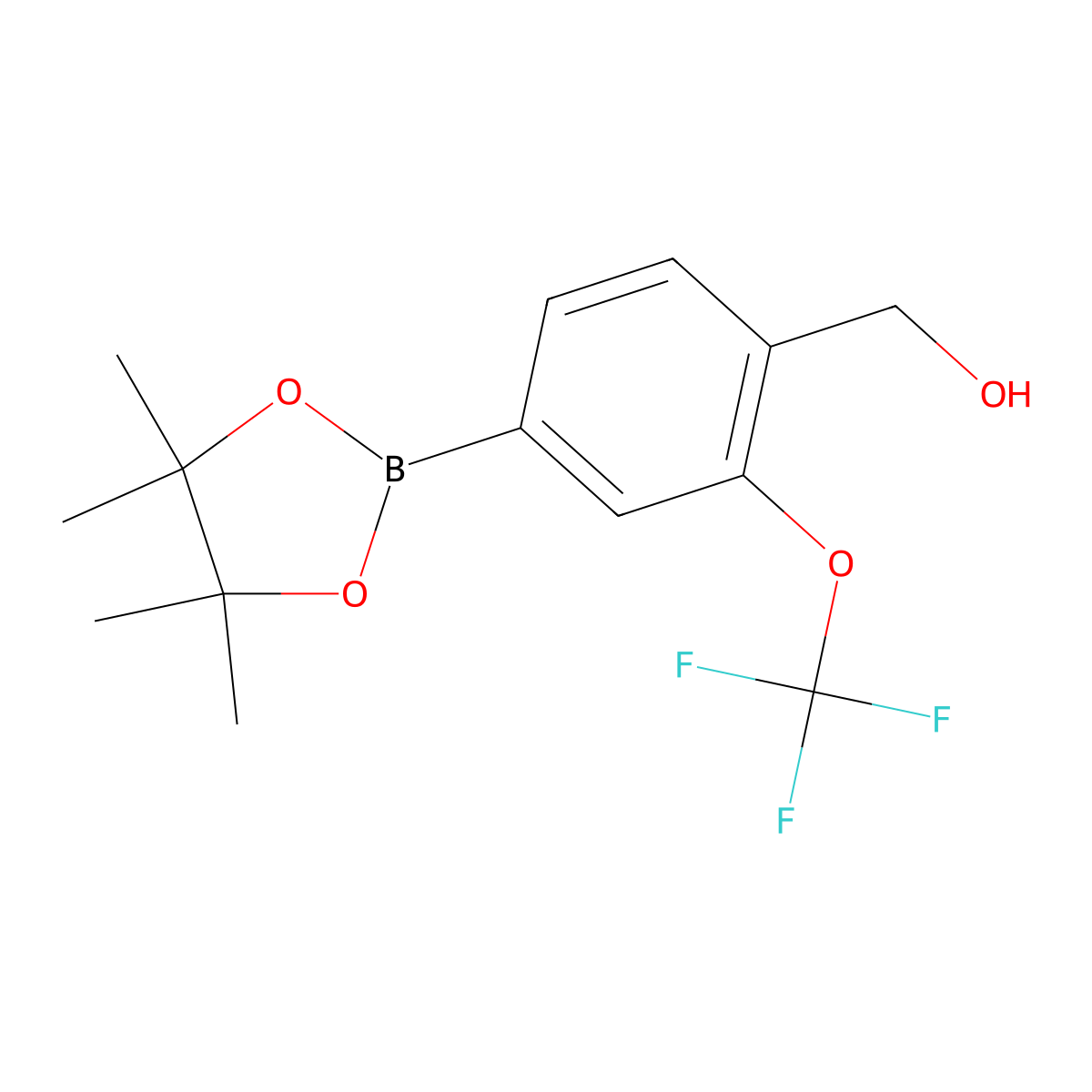 (4-(4,4,5,5-Tetramethyl-1,3,2-dioxaborolan-2-YL)-2-(trifluoromethoxy)phenyl)methanol molecular structure, CAS 2370026-78-9
