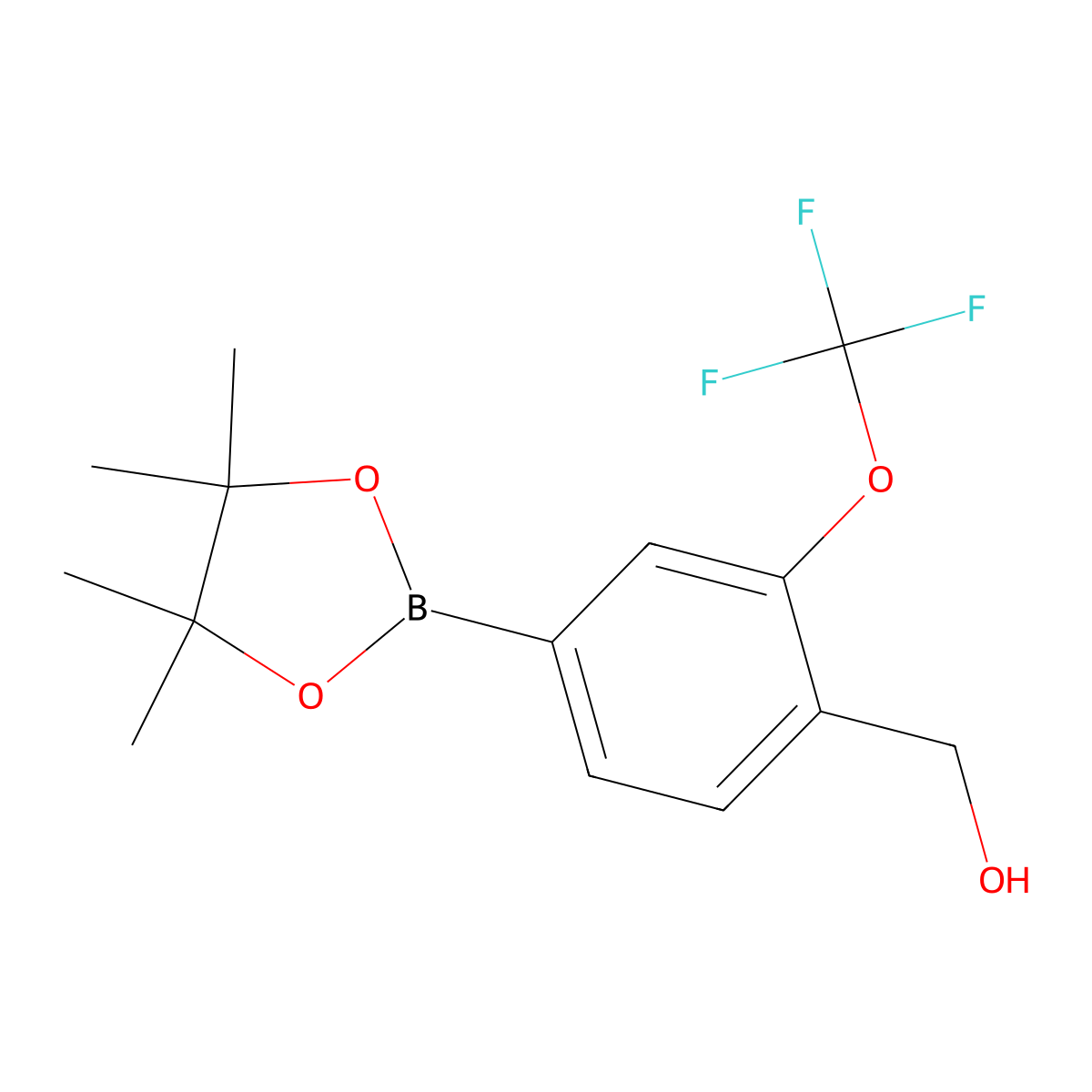(4-(4,4,5,5-Tetramethyl-1,3,2-dioxaborolan-2-YL)-2-(trifluoromethoxy)phenyl)methanol molecular structure, CAS 2370026-78-9