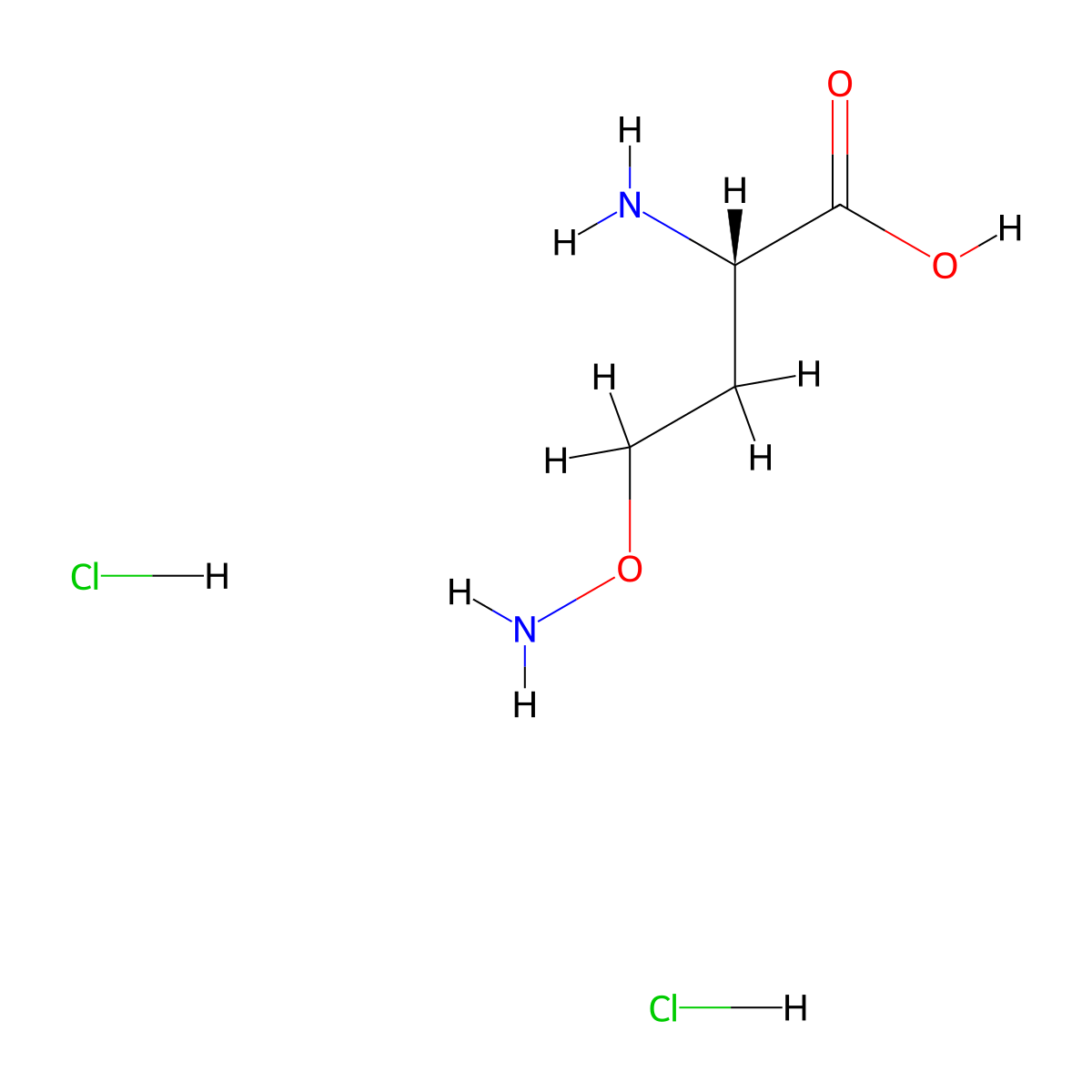(2S)-2-amino-4-(aminooxy)butanoic acid dihydrochloride molecular structure, CAS 23701-65-7