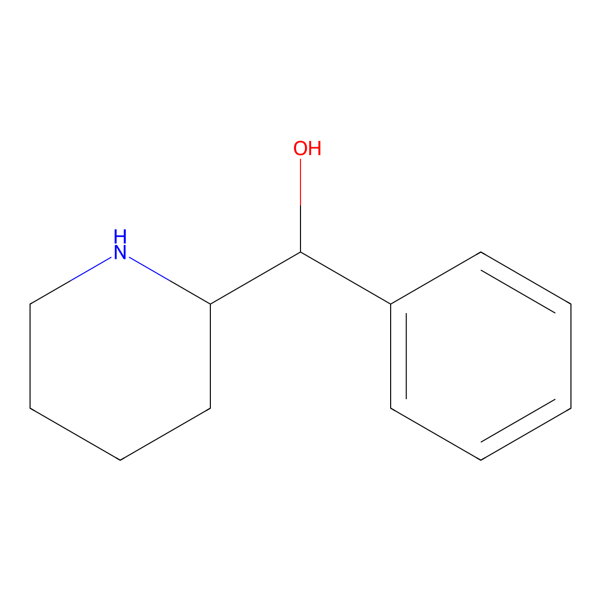 Phenyl(piperidin-2-yl)methanol molecular structure, CAS 23702-98-9
