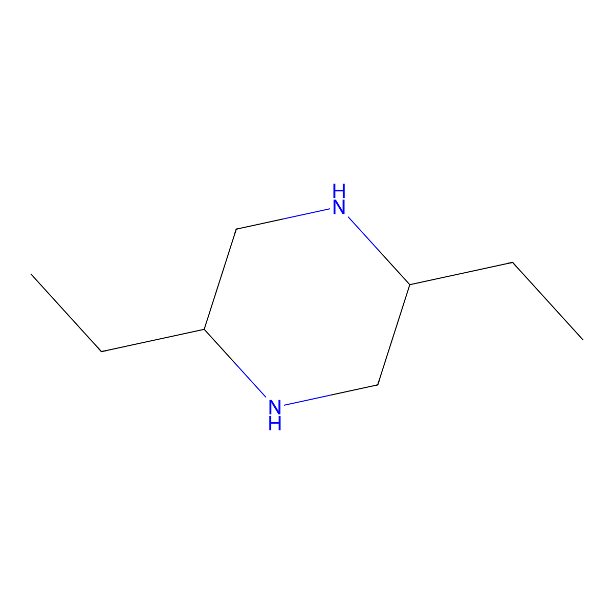 2,5-Diethylpiperazine molecular structure, CAS 23703-03-9