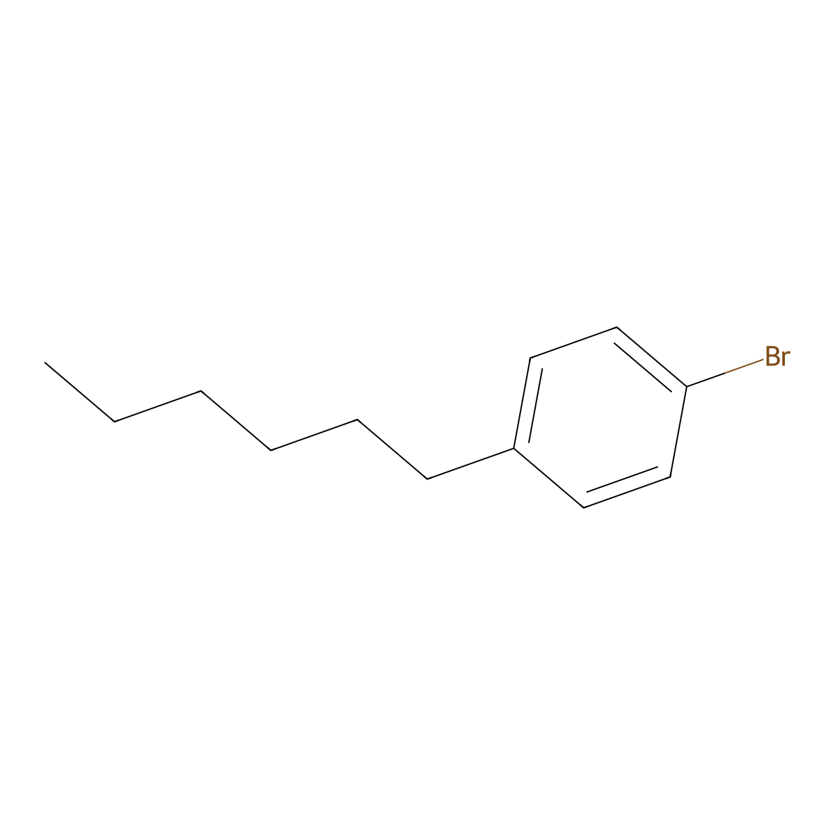 1-Bromo-4-hexylbenzene molecular structure, CAS 23703-22-2