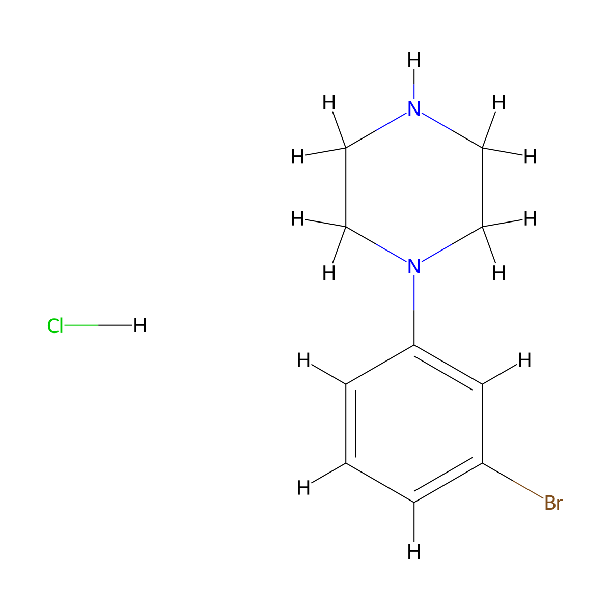 1-(3-Bromophenyl)piperazine hydrochloride molecular structure, CAS 23703-26-6