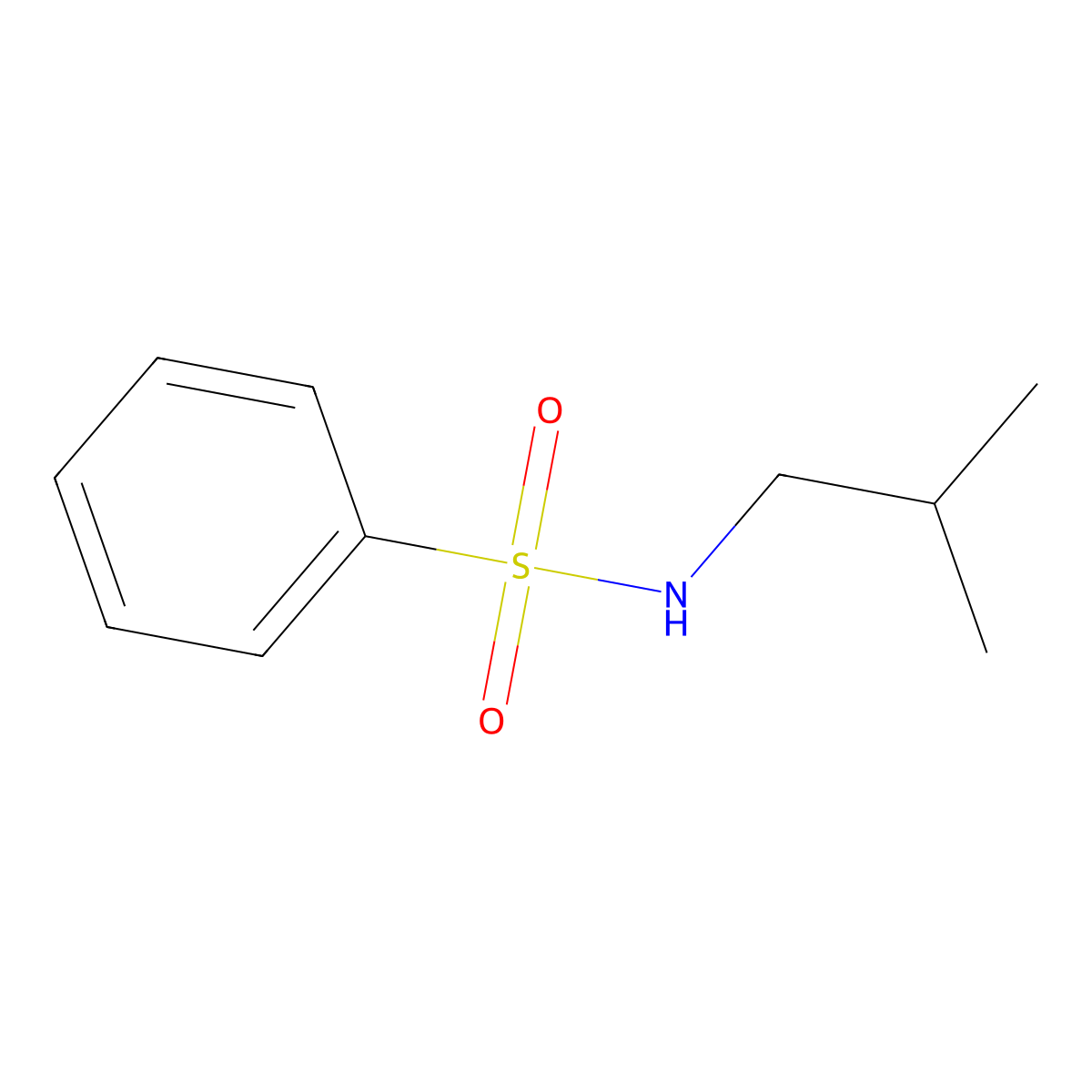 N-(2-methylpropyl)benzenesulfonamide molecular structure, CAS 23705-39-7