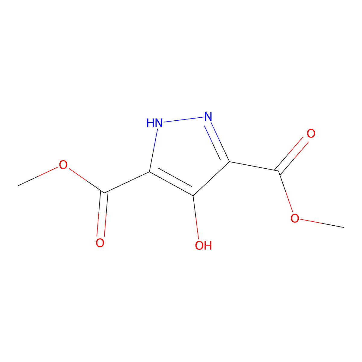 dimethyl 4-hydroxy-1H-pyrazole-3,5-dicarboxylate molecular structure, CAS 23705-85-3