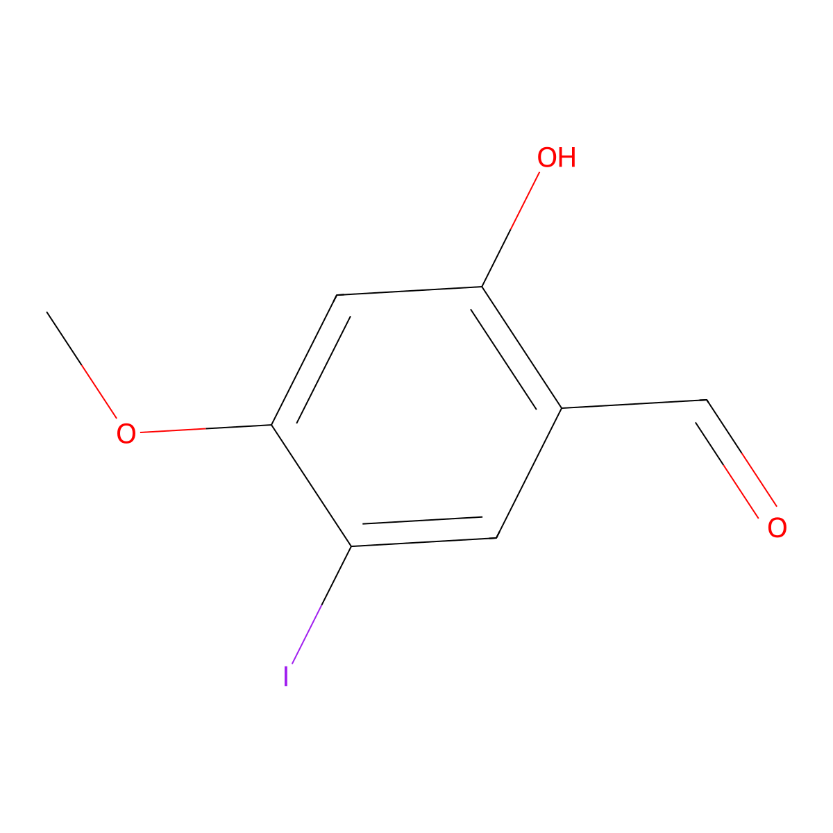 2-Hydroxy-5-iodo-4-methoxybenzaldehyde molecular structure, CAS 237056-75-6