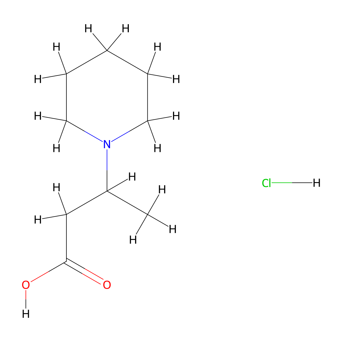 3-(1-Piperidinyl)butanoic acid hydrochloride molecular structure, CAS 237062-39-4