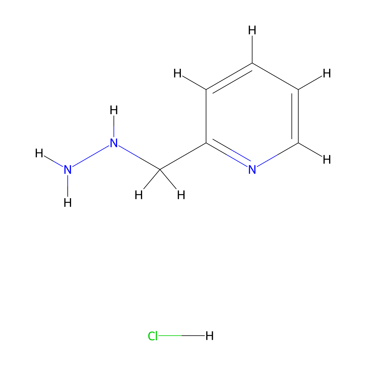 2-((Pyridin-2-yl)methyl)hydrazine hydrochloride molecular structure, CAS 237064-55-0