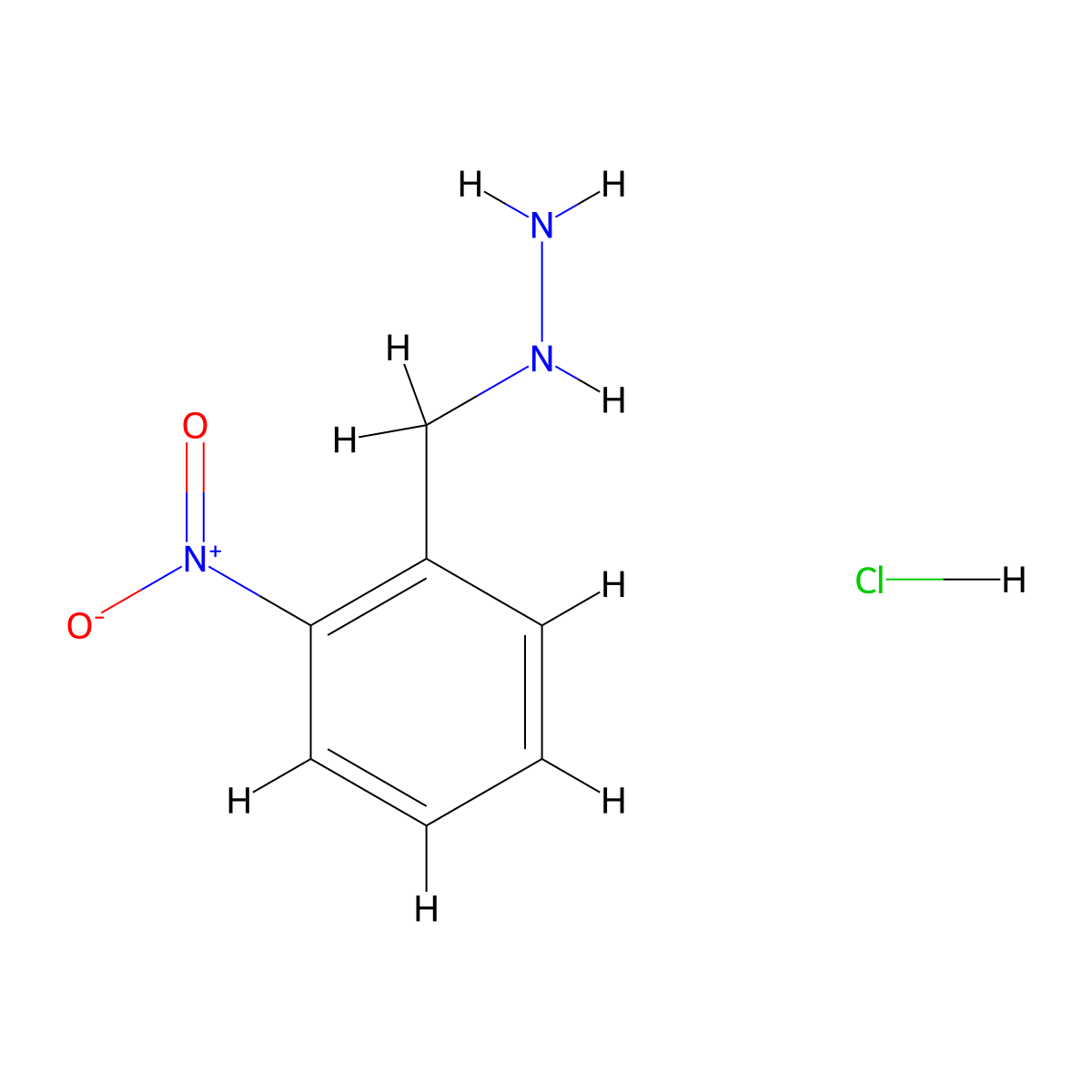 Hydrazine, [(2-nitrophenyl)methyl]-, hydrochloride molecular structure, CAS 237064-56-1