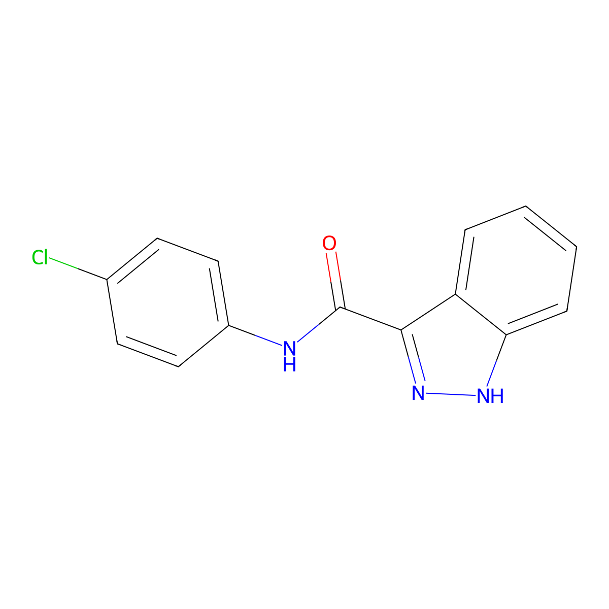 N-(4-chlorophenyl)-1H-indazole-3-carboxamide molecular structure, CAS 23707-00-8