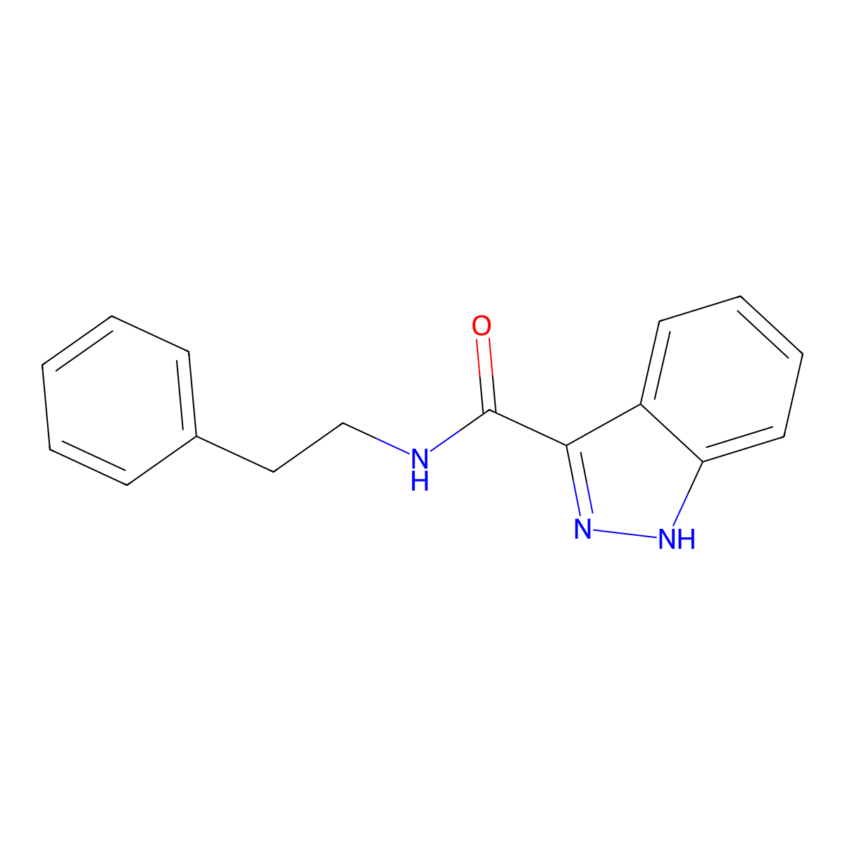 N-(2-phenylethyl)-1H-indazole-3-carboxamide molecular structure, CAS 23707-07-5
