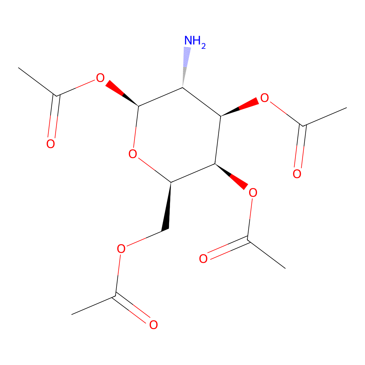 (2S,3R,4R,5R,6R)-6-(Acetoxymethyl)-3-aminotetrahydro-2H-pyran-2,4,5-triyl triacetate molecular structure, CAS 23707-23-5