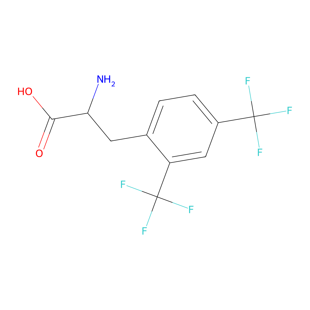 2-amino-3-[2,4-bis(trifluoromethyl)phenyl]propanoic Acid molecular structure, CAS 237076-67-4