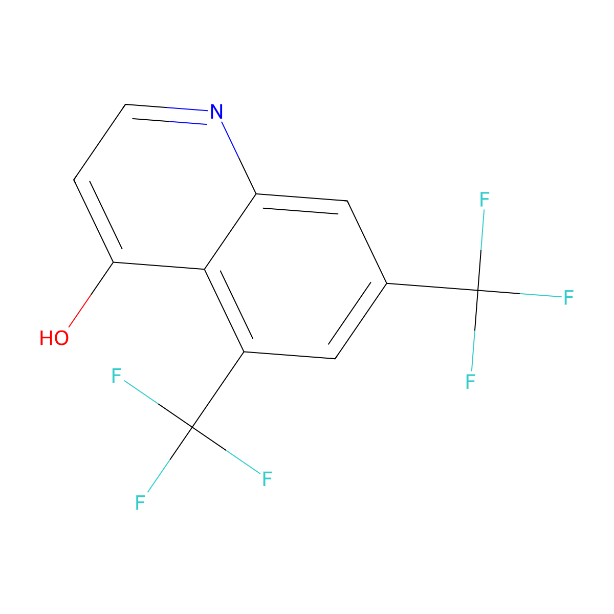 5,7-Bis(trifluoromethyl)-4-hydroxyquinoline molecular structure, CAS 237076-72-1