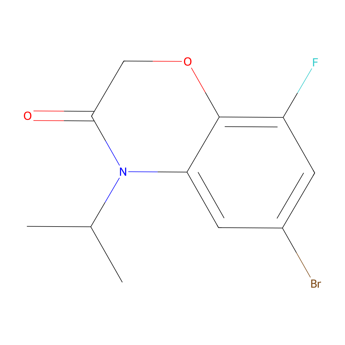 6-Bromo-8-fluoro-4-isopropyl-1,4-benzoxazin-3-one molecular structure, CAS 2370911-98-9
