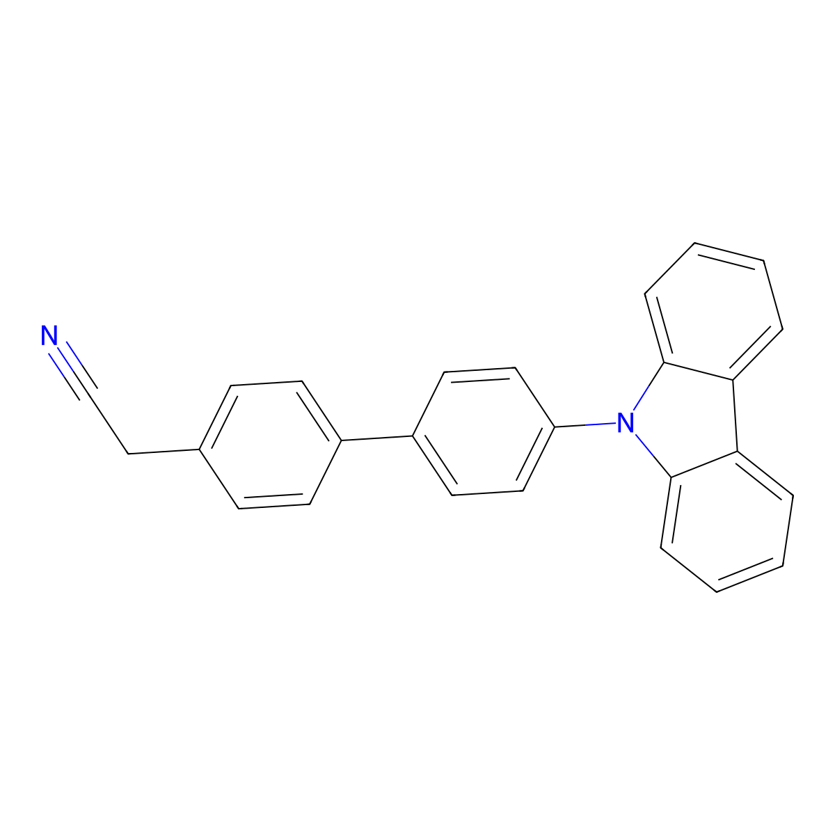 2-(4'-(9H-Carbazol-9-yl)-[1,1'-biphenyl]-4-yl)acetonitrile molecular structure, CAS 2370920-87-7