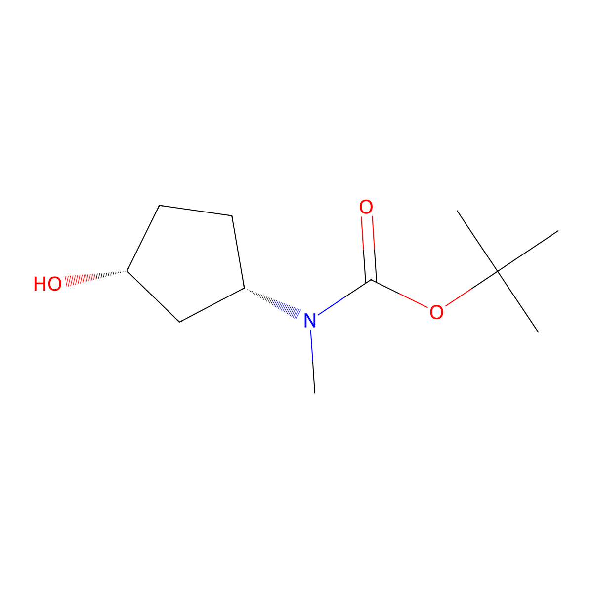 tert-butyl N-[(1S,3R)-3-hydroxycyclopentyl]-N-methyl-carbamate molecular structure, CAS 2370967-14-7
