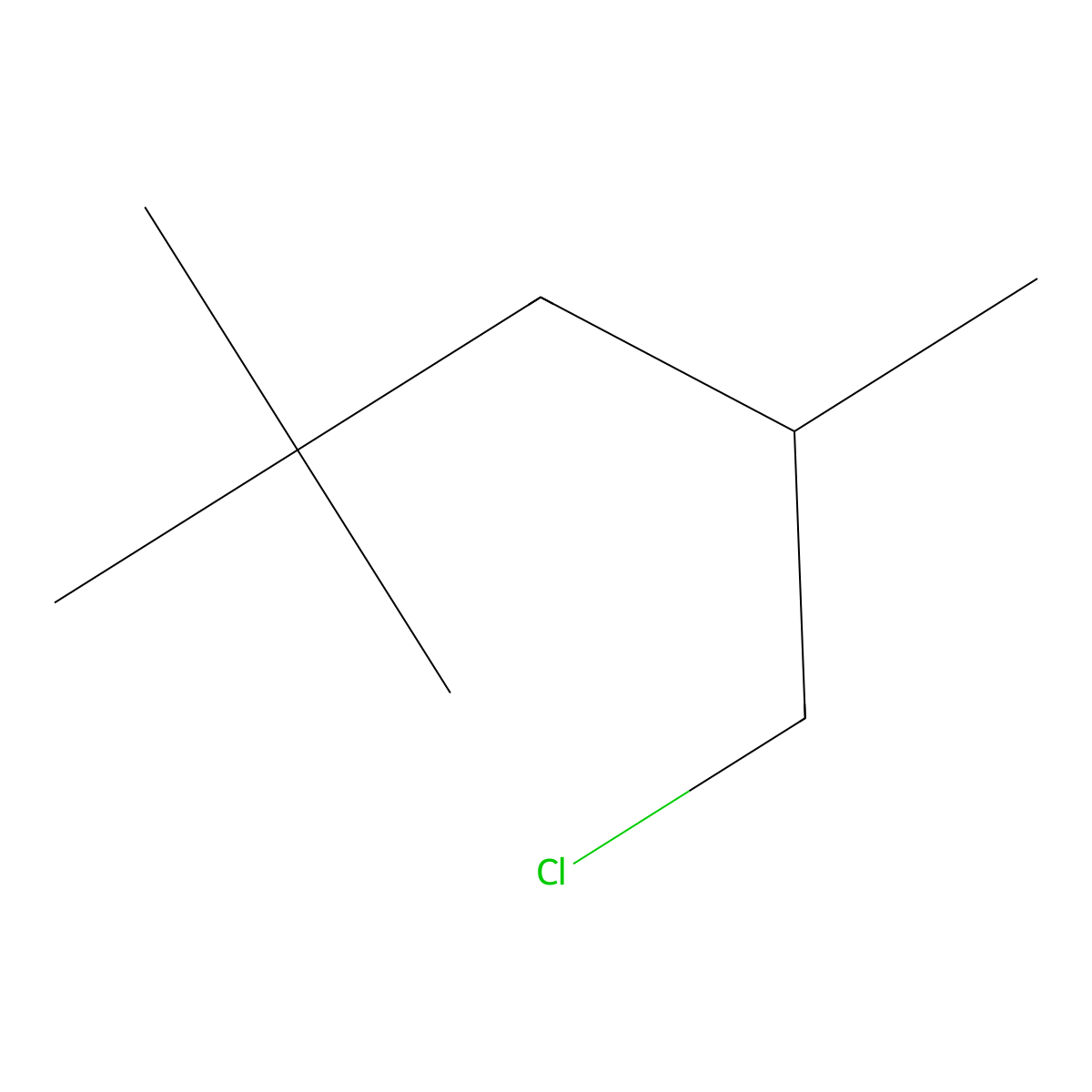 1-Chloro-2,4,4-trimethylpentane molecular structure, CAS 2371-08-6