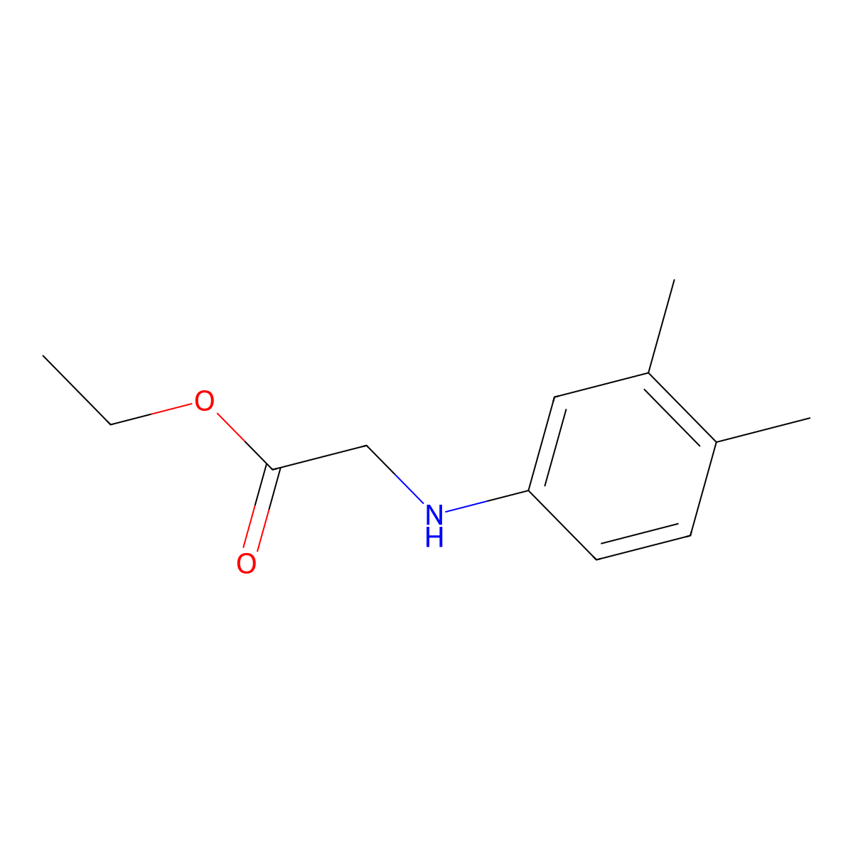 Glycine, N-(3,4-dimethylphenyl)-, ethyl ester molecular structure, CAS 2371-26-8