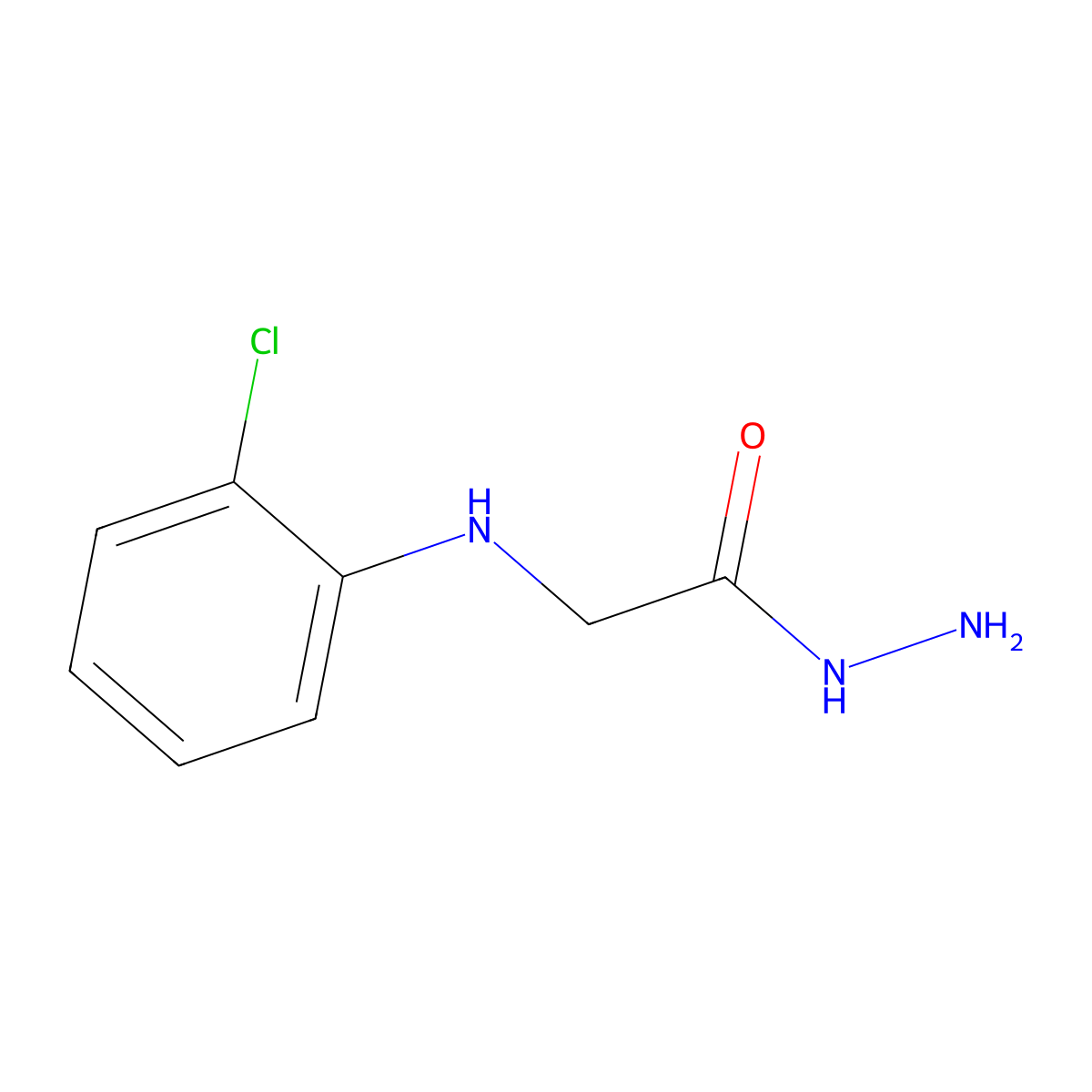 2-(2-Chloroanilino)acetohydrazide molecular structure, CAS 2371-29-1
