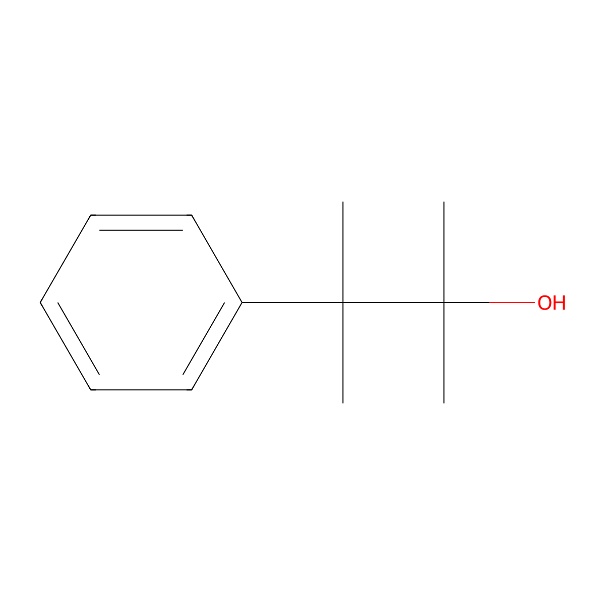 2,3-Dimethyl-3-phenylbutan-2-ol molecular structure, CAS 2371-91-7