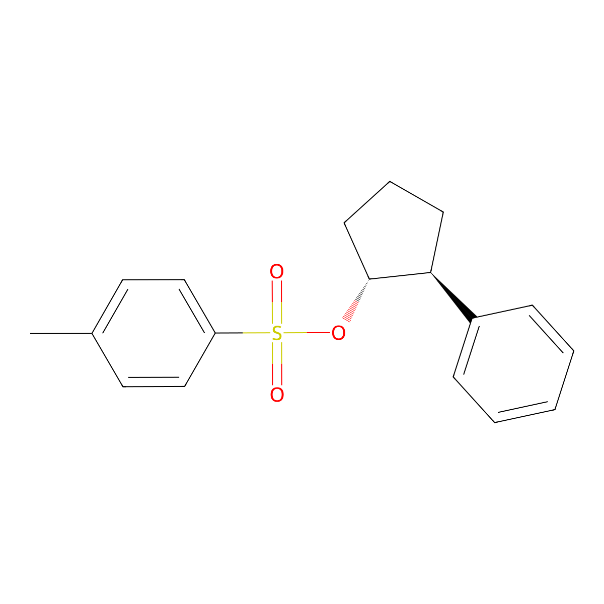 Rac-(1r,2s)-2-phenylcyclopentyl 4-methylbenzene-1-sulfonate molecular structure, CAS 2371-92-8