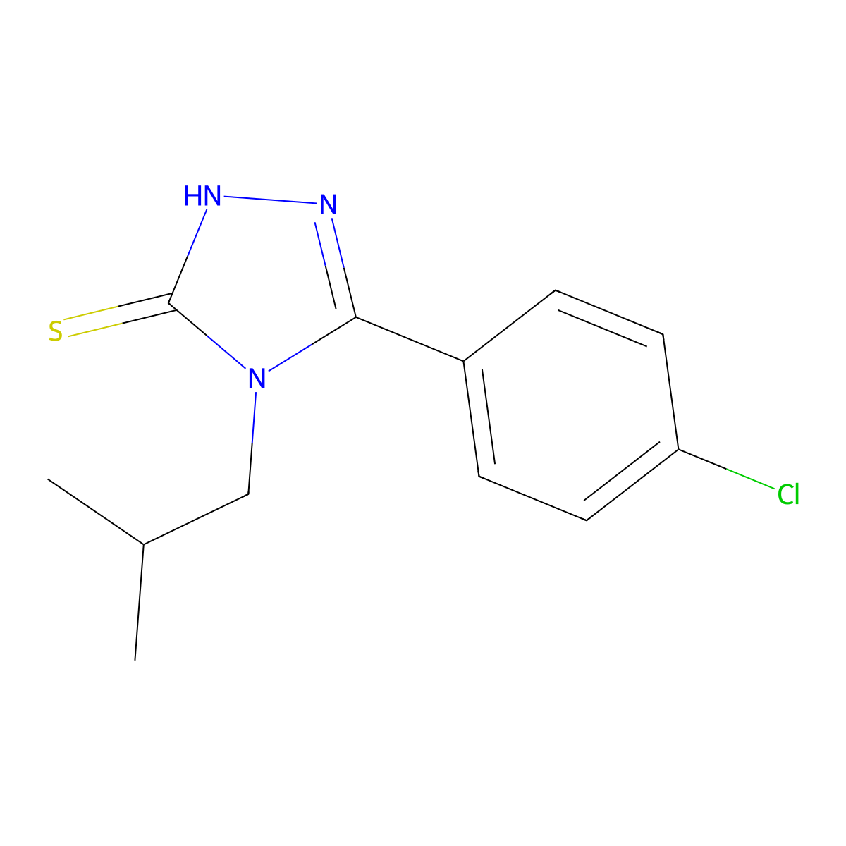 5-(4-Chlorophenyl)-4-isobutyl-4H-1,2,4-triazole-3-thiol molecular structure, CAS 23711-26-4
