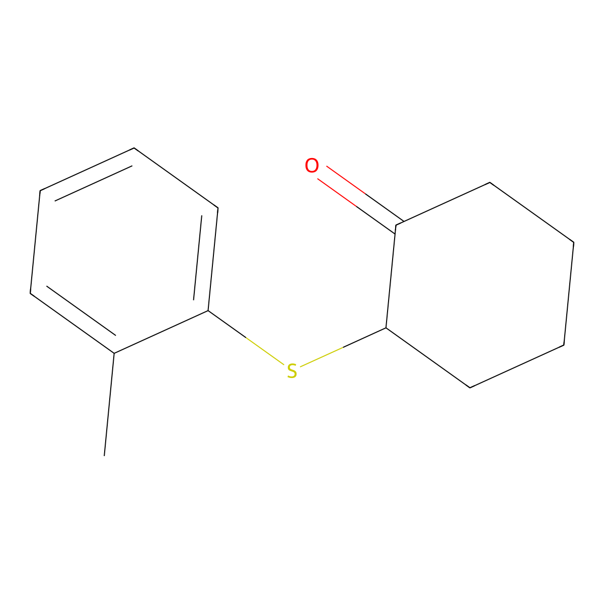 2-[(2-Methylphenyl)sulfanyl]cyclohexan-1-one molecular structure, CAS 23712-61-0
