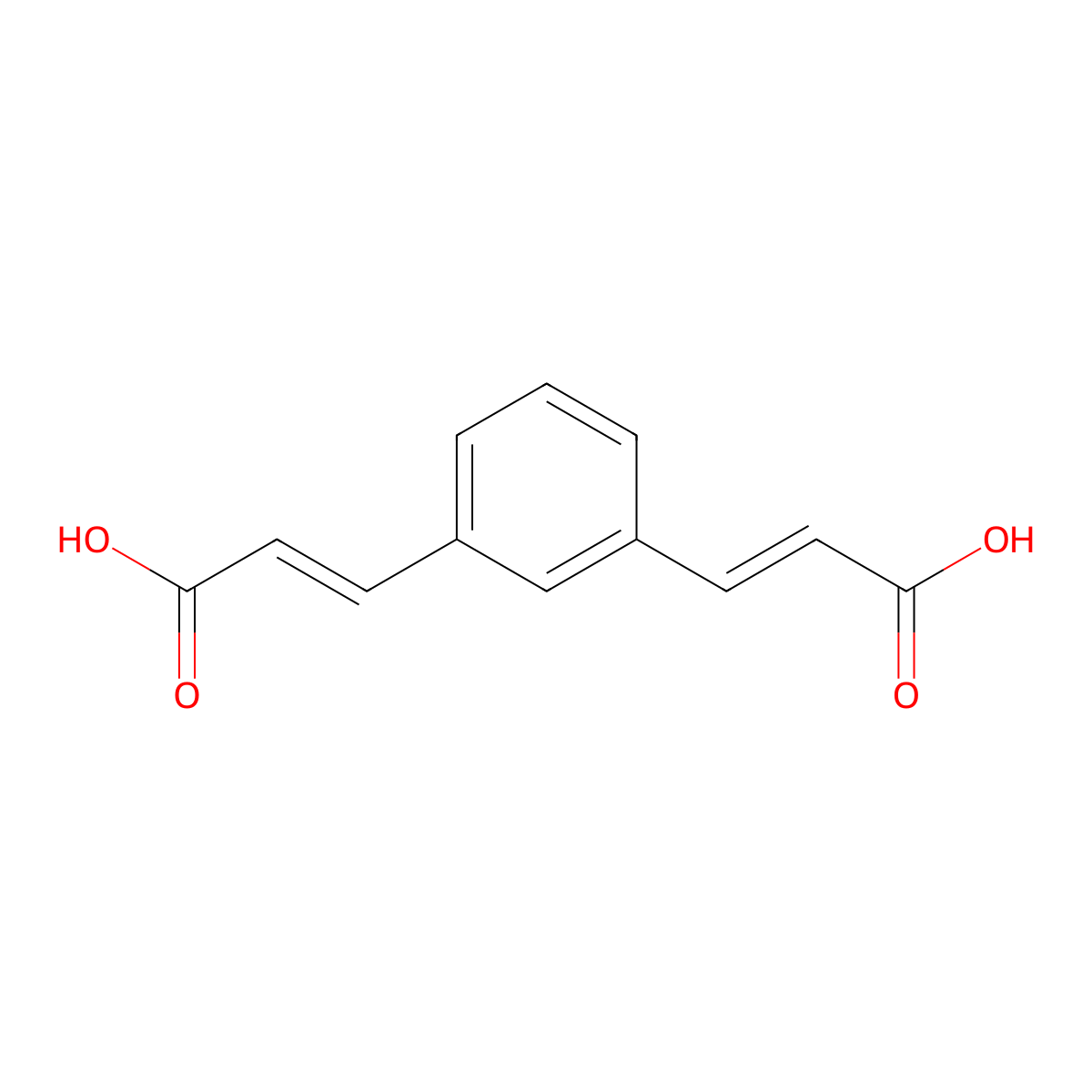 (E)-3-[3-[(E)-2-carboxyethenyl]phenyl]prop-2-enoic acid molecular structure, CAS 23713-86-2