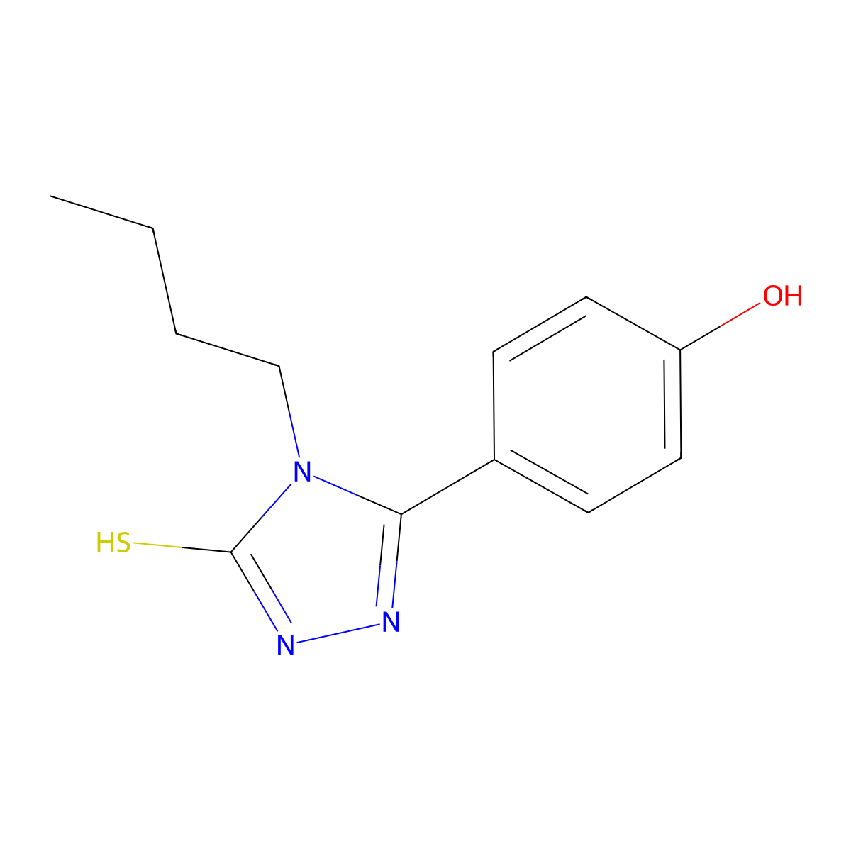 4-(4-Butyl-5-mercapto-4H-1,2,4-triazol-3-yl)phenol molecular structure, CAS 23714-49-0