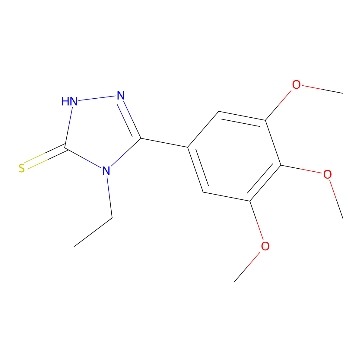 4-ethyl-5-(3,4,5-trimethoxyphenyl)-4H-1,2,4-triazole-3-thiol molecular structure, CAS 23714-51-4
