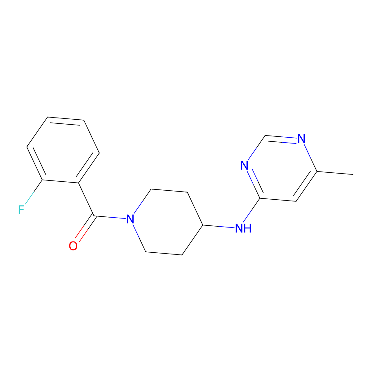 n-[1-(2-Fluorobenzoyl)piperidin-4-yl]-6-methylpyrimidin-4-amine molecular structure, CAS 2371484-89-6