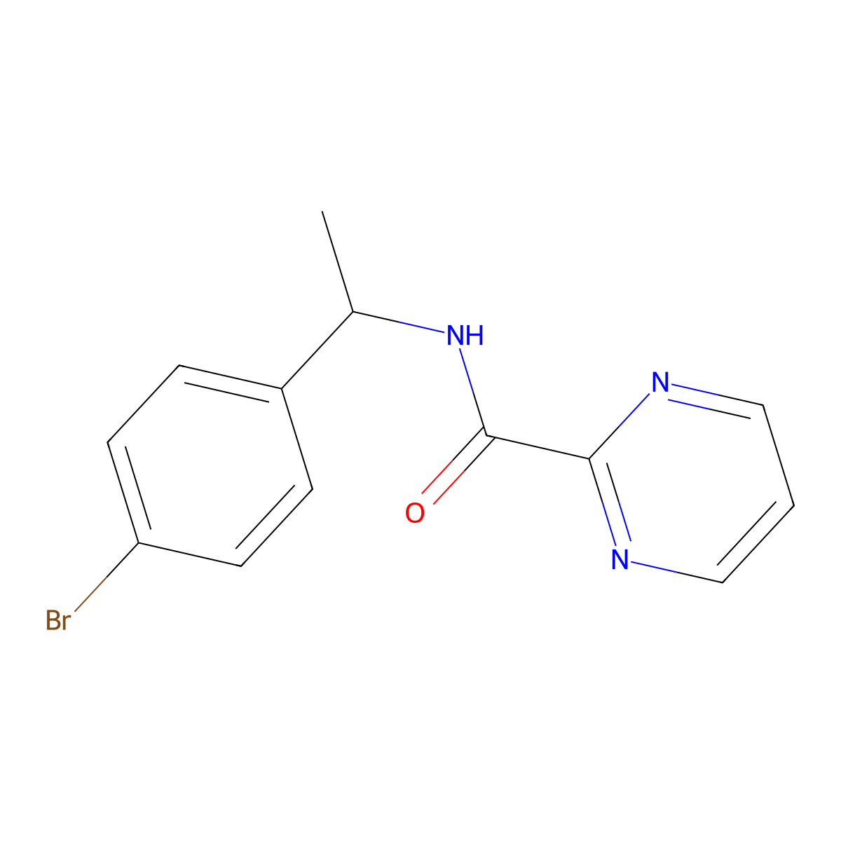 N-(1-(4-Bromophenyl)ethyl)pyrimidine-2-carboxamide molecular structure, CAS 2371747-16-7