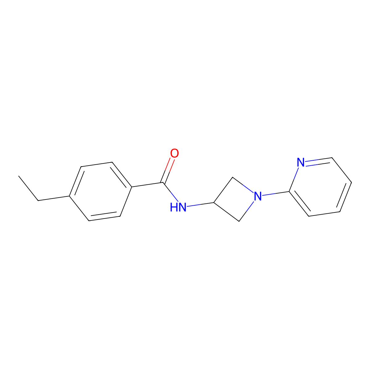 4-ethyl-N-[1-(pyridin-2-yl)azetidin-3-yl]benzamide molecular structure, CAS 2371886-73-4