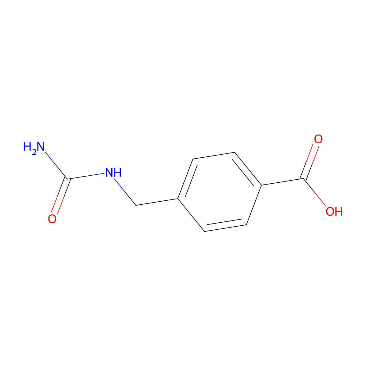 4-[(Carbamoylamino)methyl]benzoic acid molecular structure, CAS 2372-49-8