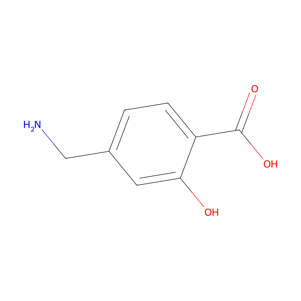 4-Aminomethyl-2-hydroxybenzoic acid molecular structure, CAS 2372-50-1